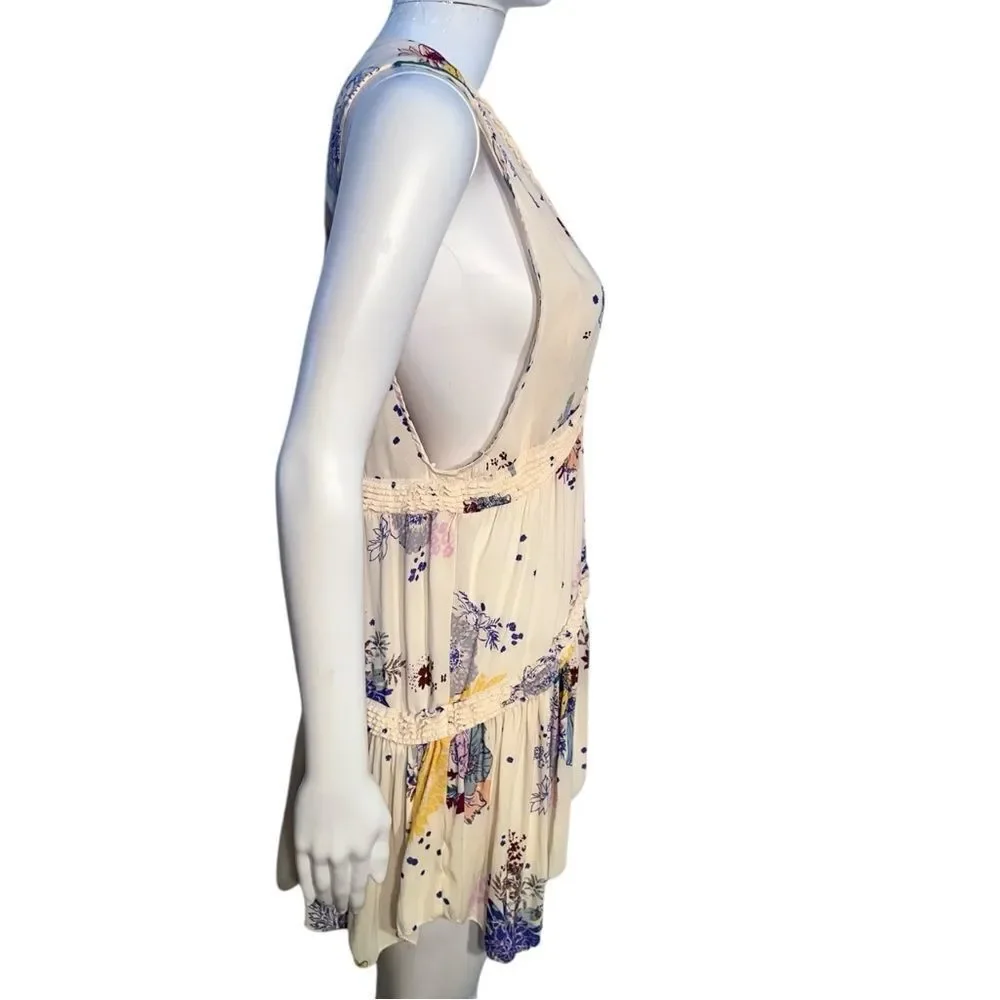 Free People Cream Floral Tunic